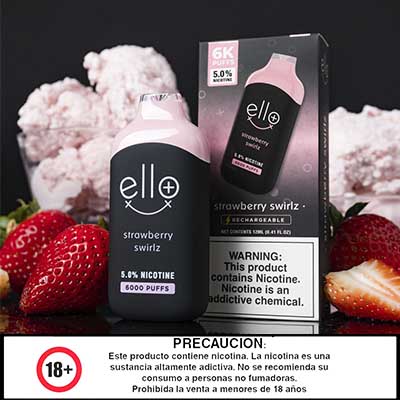 Strawberry swirlz 6000 puffs - ELLO BLVK