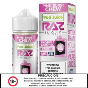 PINK BURST CHEW 100 ML - POD JUICE.