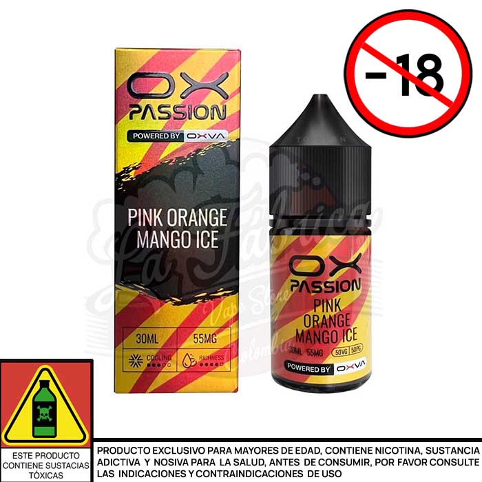 OX PASSION PINK ORANGE MANGO ICE SALTS 30 ML - OXVA